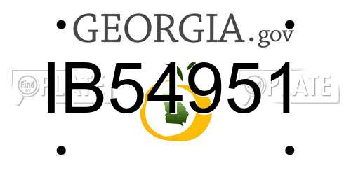 IB54951 Georgia License Plate