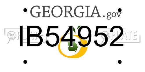 IB54952 Georgia License Plate