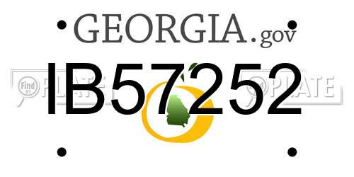 IB57252 Georgia License Plate