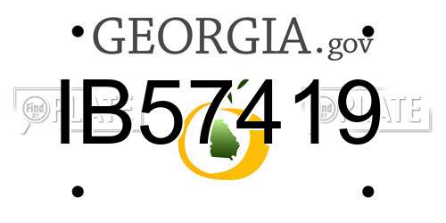 IB57419 Georgia License Plate
