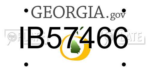 IB57466 Georgia License Plate