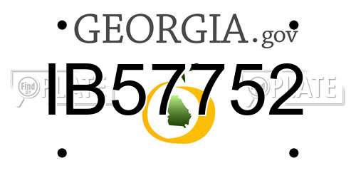 IB57752 Georgia License Plate