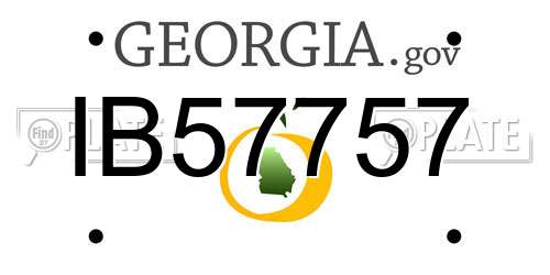 IB57757 Georgia License Plate