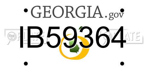 IB59364 Georgia License Plate