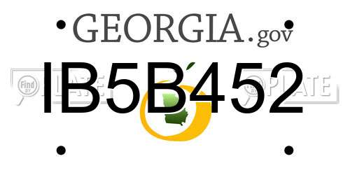 IB5B452 Georgia License Plate