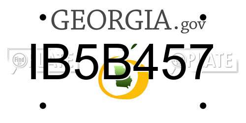 IB5B457 Georgia License Plate