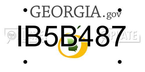 IB5B487 Georgia License Plate