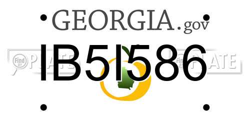 IB5I586 Georgia License Plate