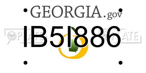 IB5I886 Georgia License Plate