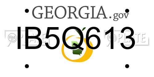 IB5Q613 Georgia License Plate