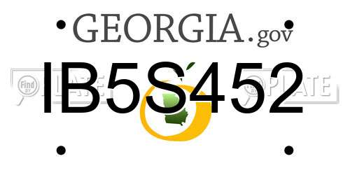 IB5S452 Georgia License Plate