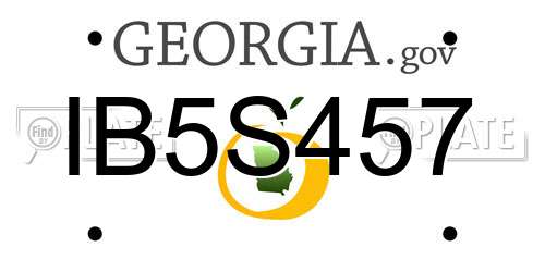 IB5S457 Georgia License Plate