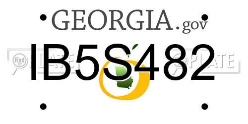 IB5S482 Georgia License Plate