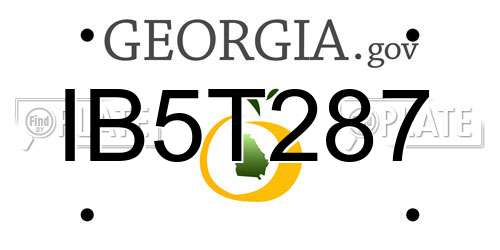 IB5T287 Georgia License Plate