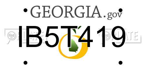 IB5T419 Georgia License Plate