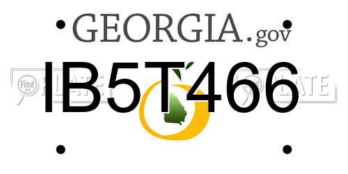 IB5T466 Georgia License Plate