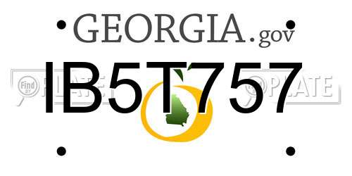 IB5T757 Georgia License Plate