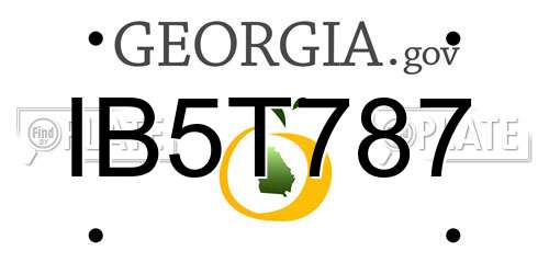 IB5T787 Georgia License Plate