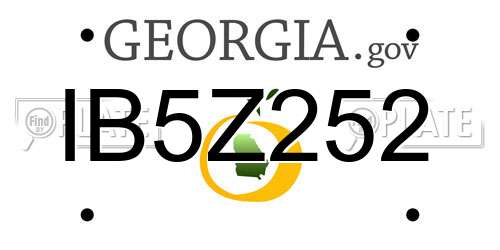 IB5Z252 Georgia License Plate