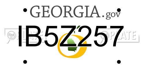 IB5Z257 Georgia License Plate