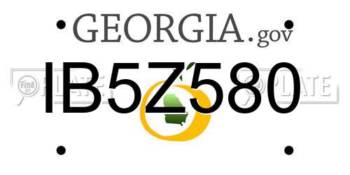 IB5Z580 Georgia License Plate