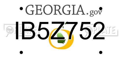 IB5Z752 Georgia License Plate