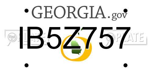 IB5Z757 Georgia License Plate