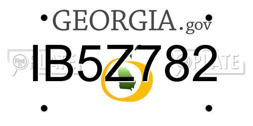 IB5Z782 Georgia License Plate