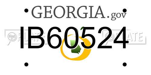 IB60524 Georgia License Plate