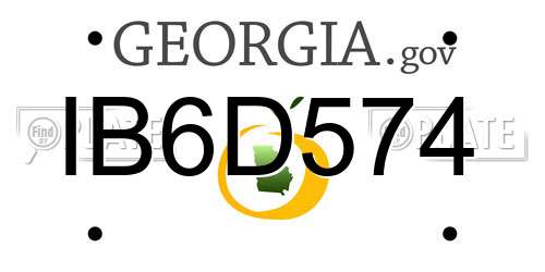 IB6D574 Georgia License Plate