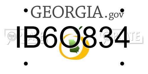 IB6O834 Georgia License Plate
