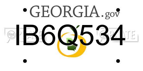 IB6Q534 Georgia License Plate