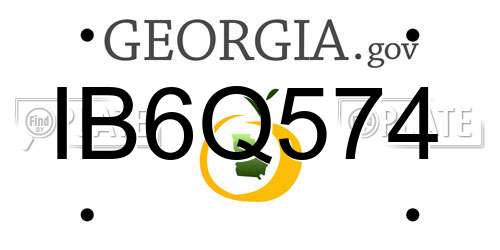 IB6Q574 Georgia License Plate