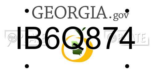 IB6Q874 Georgia License Plate