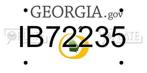 IB72235 Georgia License Plate