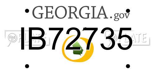 IB72735 Georgia License Plate