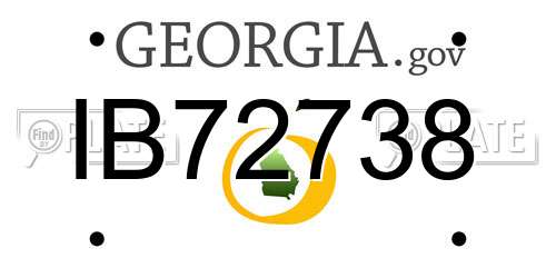 IB72738 Georgia License Plate