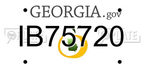 IB75720 Georgia License Plate