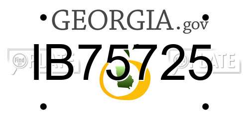 IB75725 Georgia License Plate