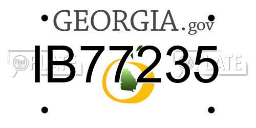 IB77235 Georgia License Plate