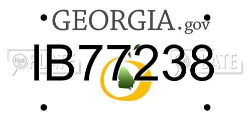 IB77238 Georgia License Plate