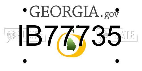 IB77735 Georgia License Plate