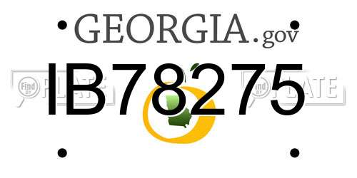 IB78275 Georgia License Plate