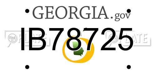IB78725 Georgia License Plate