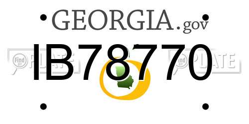 IB78770 Georgia License Plate