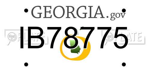 IB78775 Georgia License Plate