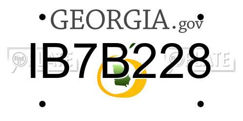 IB7B228 Georgia License Plate