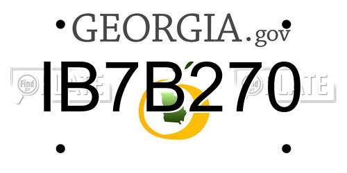 IB7B270 Georgia License Plate