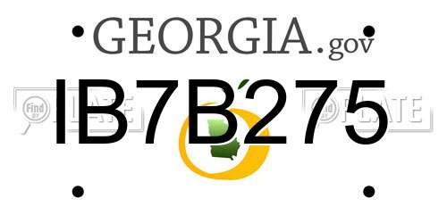 IB7B275 Georgia License Plate