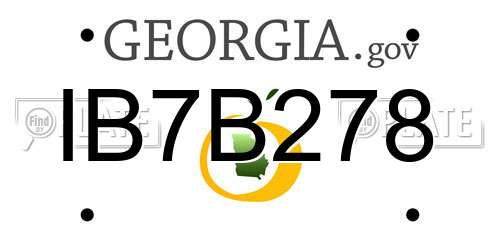 IB7B278 Georgia License Plate